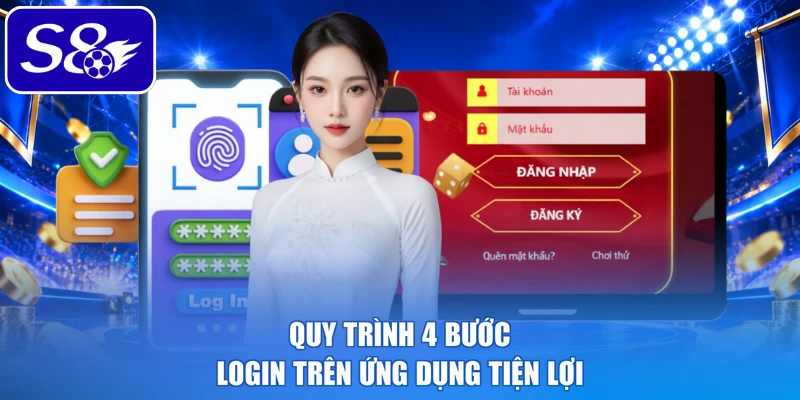 Quy trình 4 bước login trên ứng dụng tiện lợi